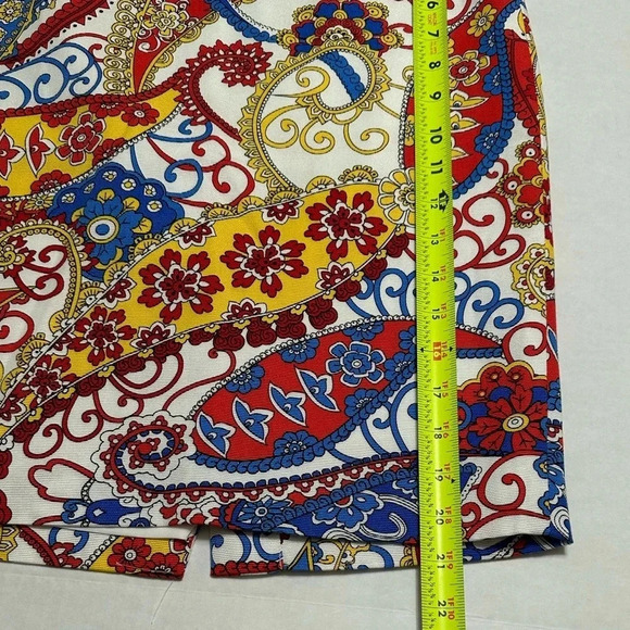 Talbots Mini Paisley Pencil Skirt Colorful Womens Size 2 Petite Office Work - Picture 6 of 7